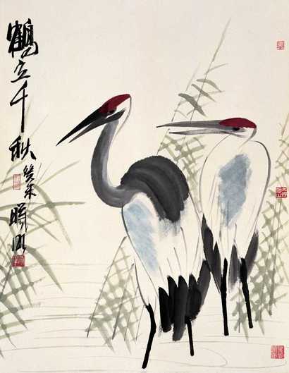 林曦明 双鹤 立轴
